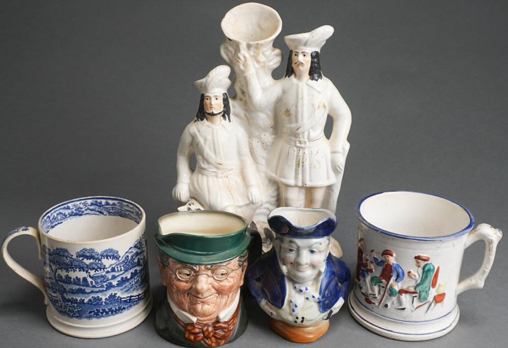 STAFFORDSHIRE FIGURAL SPILL VASE,