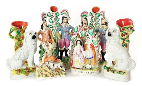 Staffordshire figures and vases