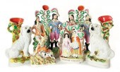 Staffordshire figures and vase