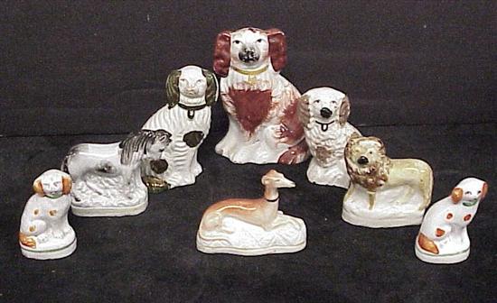 Staffordshire figures including a