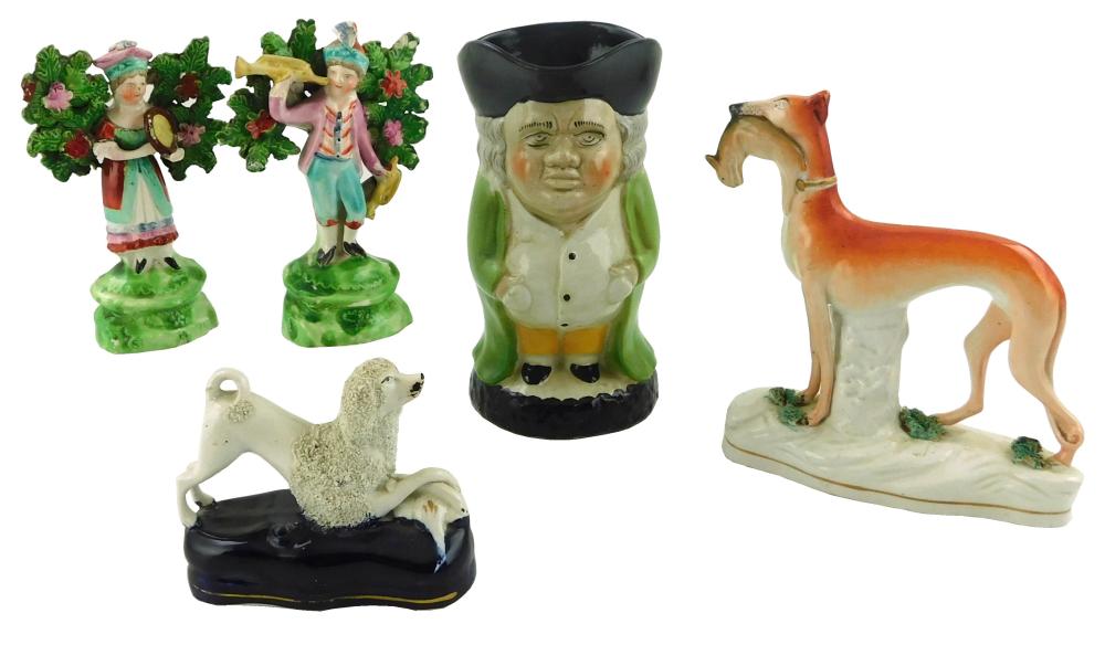 STAFFORDSHIRE: FIVE PIECES,