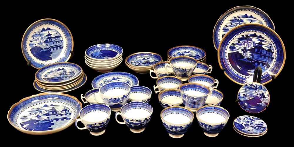STAFFORDSHIRE FLOW BLUE PORCELAIN