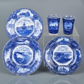 STAFFORDSHIRE FLOW BLUE PORCEL