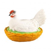 STAFFORDSHIRE HEN ON BASKET, E