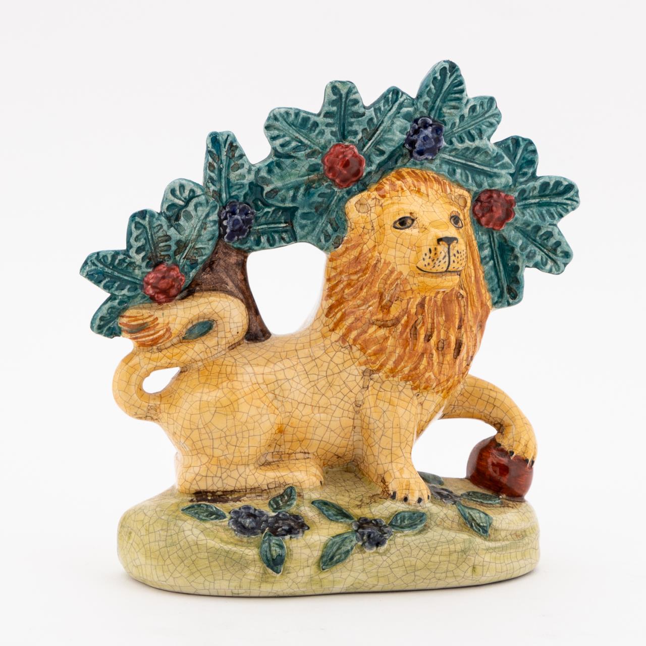 STAFFORDSHIRE LION FIGURE WITH