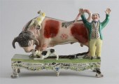 STAFFORDSHIRE PEARLWARE ''BULL