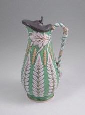 STAFFORDSHIRE PITCHER WITH PEW