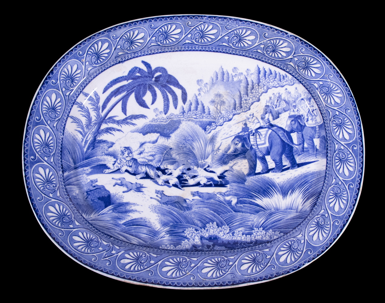 STAFFORDSHIRE PLATTER WITH INDIAN
