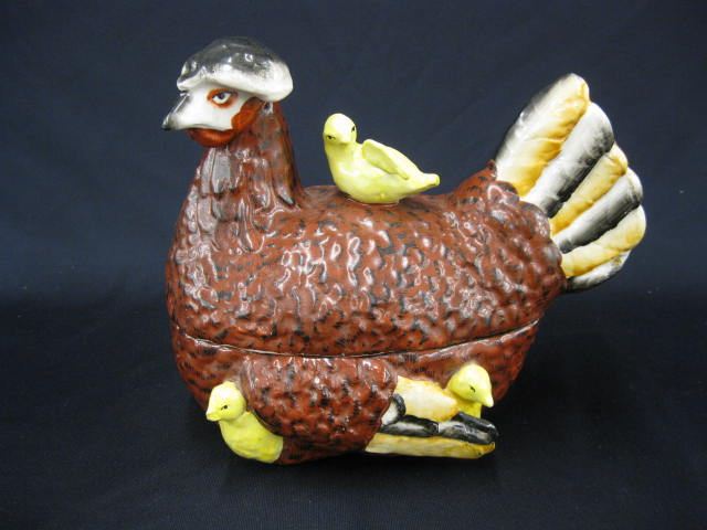 Staffordshire Pottery Figural Hen