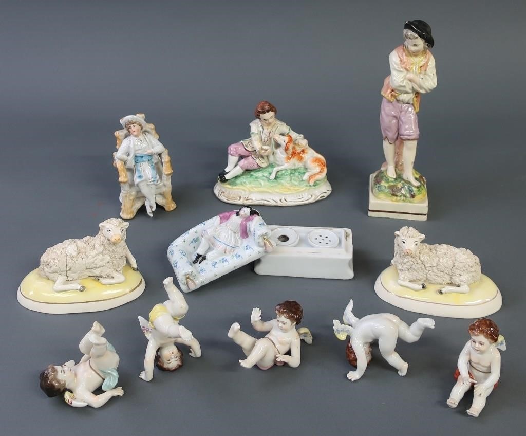 Staffordshire sheep, 5"l; an