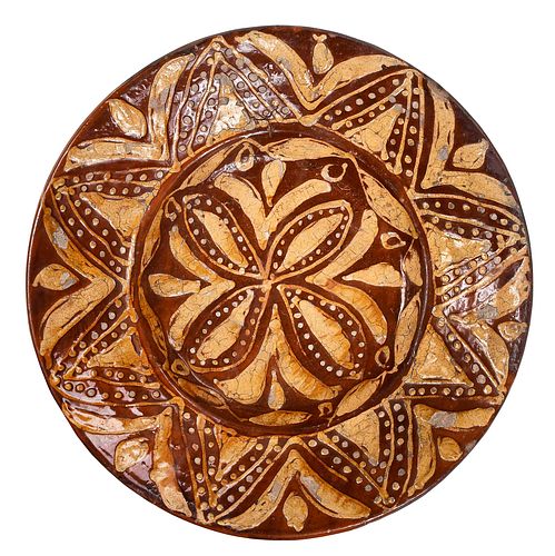 STAFFORDSHIRE SLIPWARE CHARGERcirca