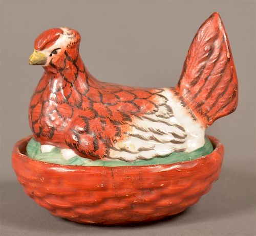STAFFORDSHIRE SMALL HEN ON NEST