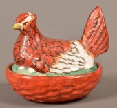 STAFFORDSHIRE SMALL HEN ON NES