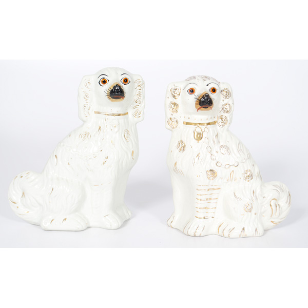 Staffordshire Spaniels with Glass