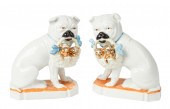 Staffordshire style pug pair,