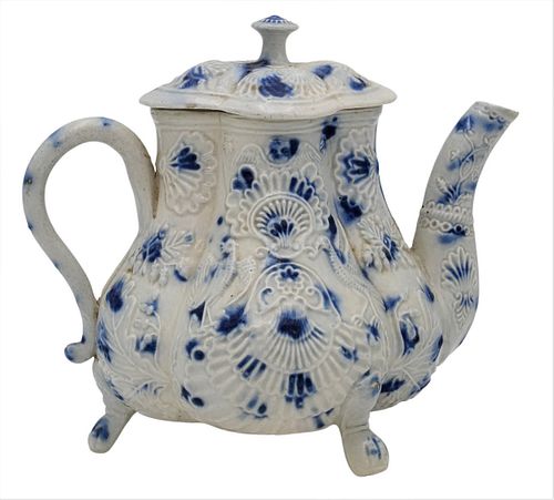 STAFFORDSHIRE WHITE AND BLUE SALT