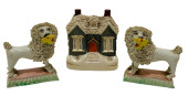 STAFFORDSHIRE WHITE DOGS WITH