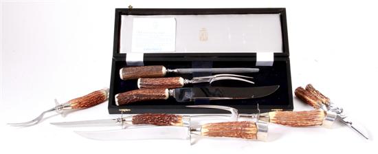 Stag horn carving sets Kirk &
