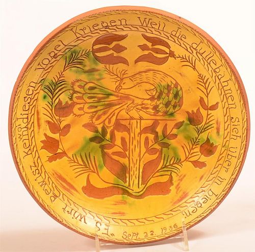 STAHL REDWARE SGRAFFITO DECORATED
