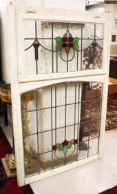 STAINED AND LEADED GLASS WINDO