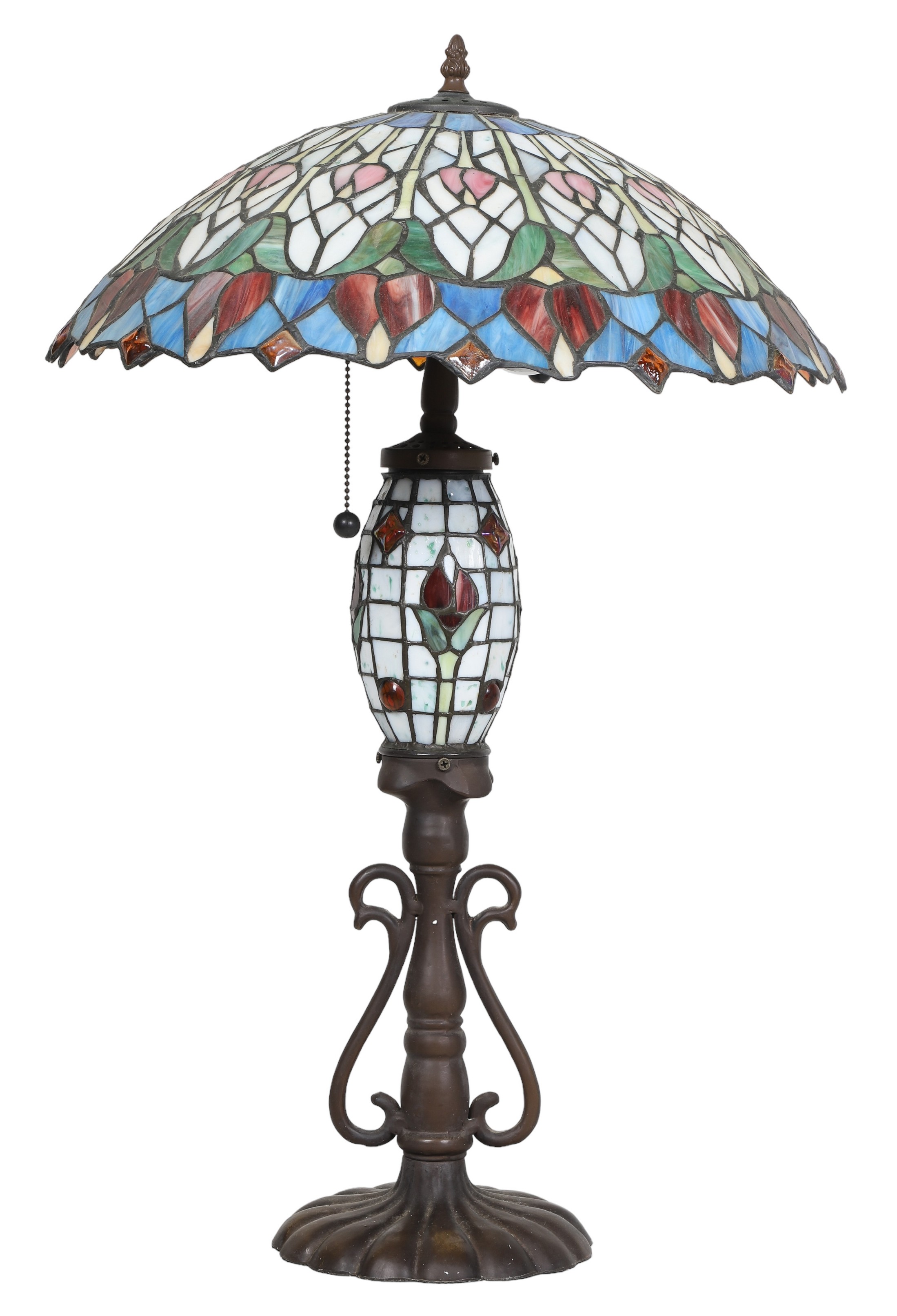 Stained glass bronze patinated