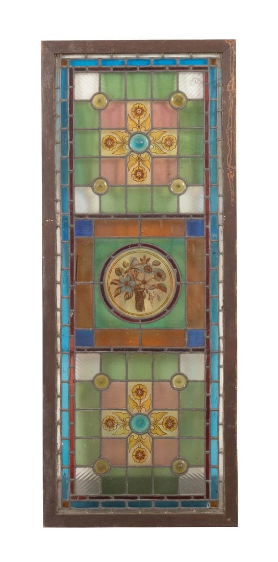 STAINED GLASS FLORAL WINDOW