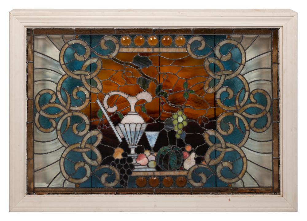 STAINED GLASS PANEL EARLY 20TH