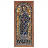 STAINED GLASS PANEL OF JOAN OF