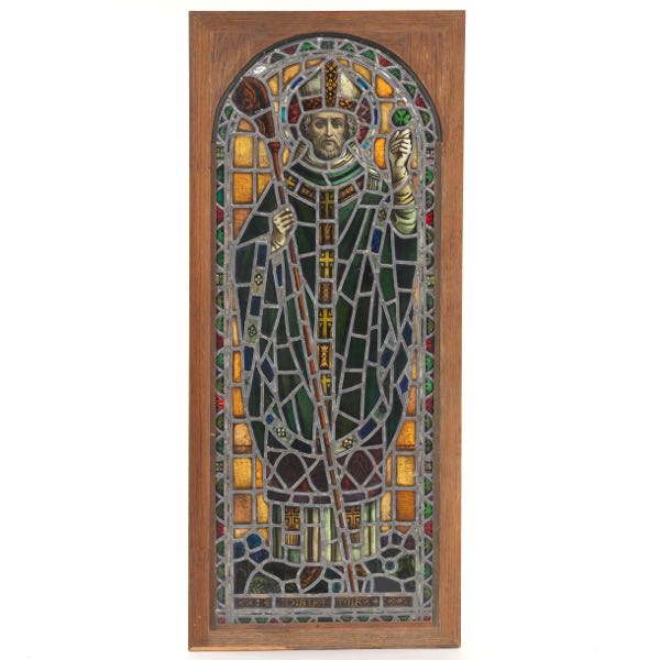 STAINED GLASS PANEL OF SAINT