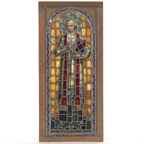 STAINED GLASS PANEL OF SAINT JOHN