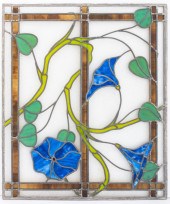 STAINED GLASS PANEL WITH FLORA