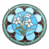 STAINED GLASS ROUNDEL WINDOW O