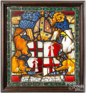 STAINED GLASS WINDOW, 18TH OR