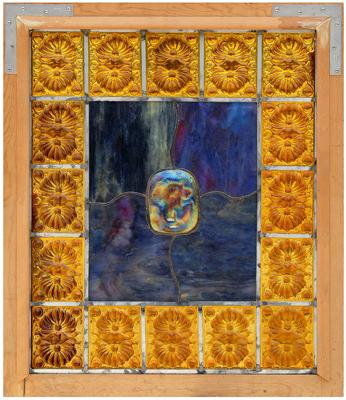 Stained glass window, central panel
