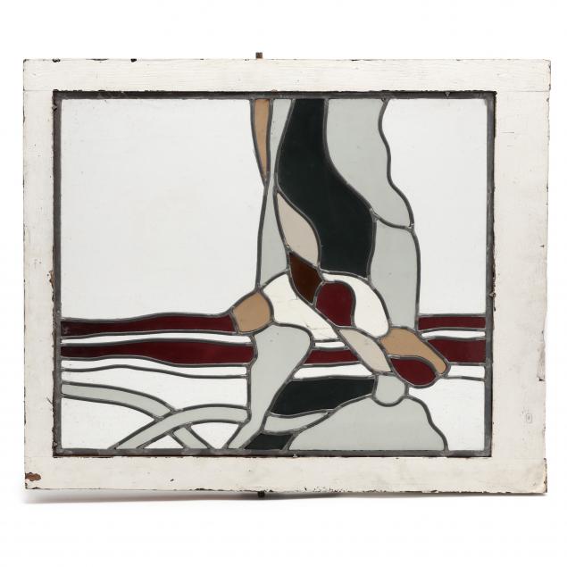 STAINED GLASS WINDOW Mid 20th