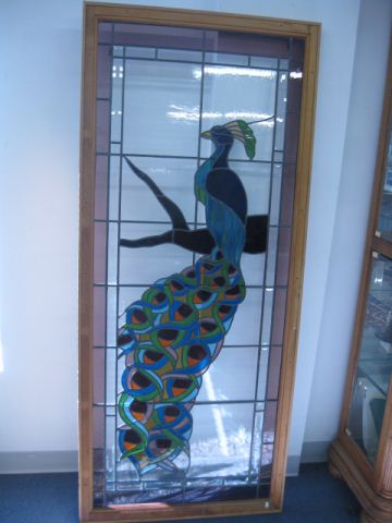 Stained Glass Window of a Peacock