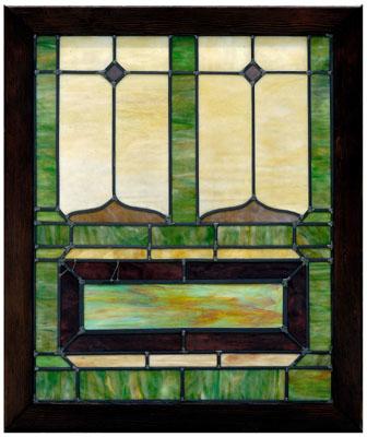 Stained glass window, rectangular