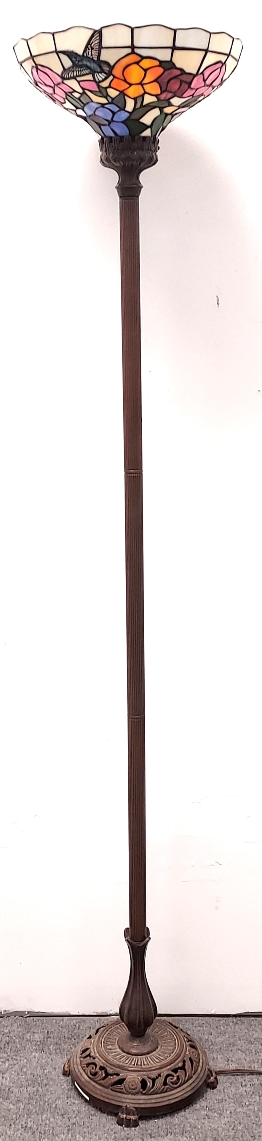 STAINED / LEADED GLASS TORCHIERE