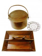 Stained mahogany cutlery tray