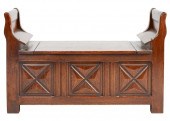 STAINED OAK STORAGE BENCH20th