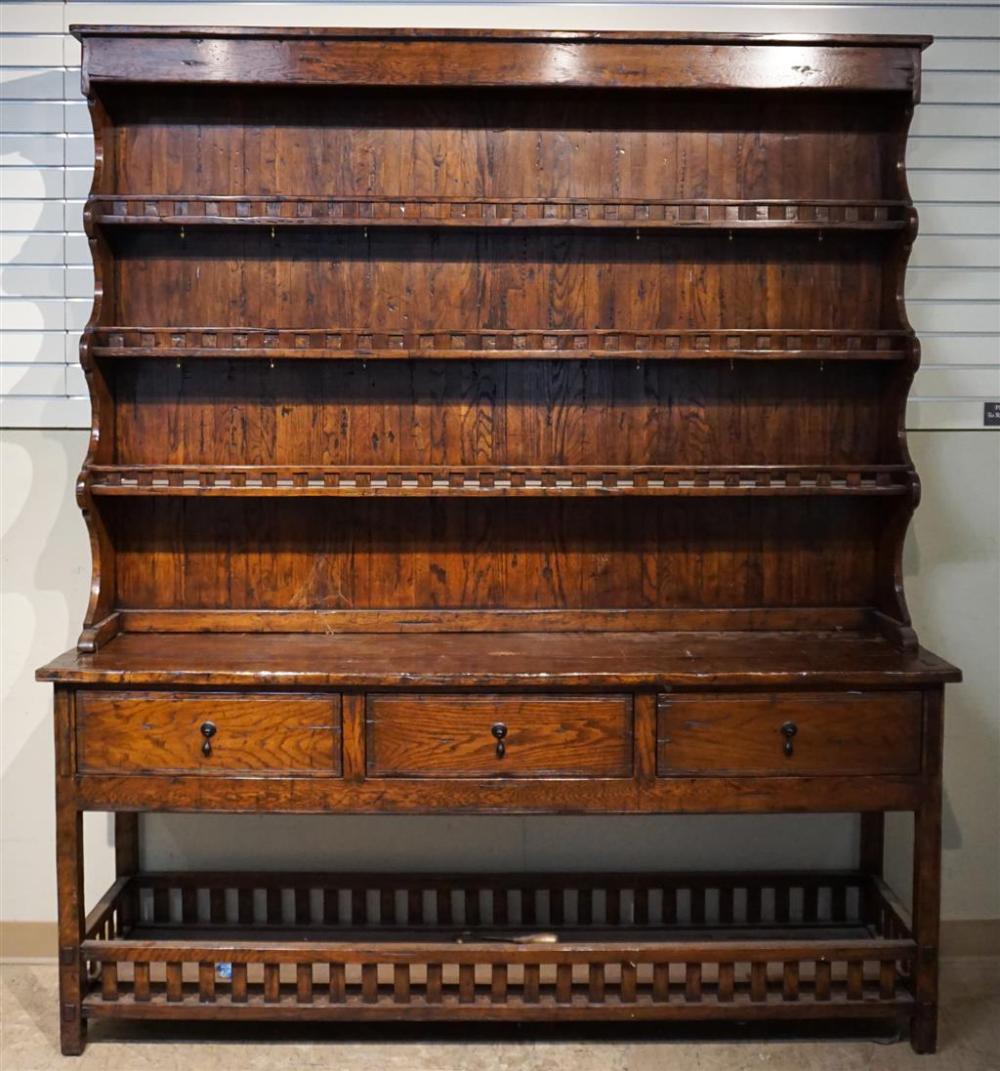 STAINED OAK WELSH DRESSER, H:
