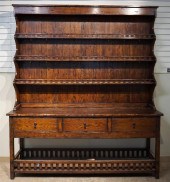 STAINED OAK WELSH DRESSER, H: