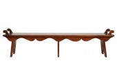 STAINED PINE BENCHthe top with