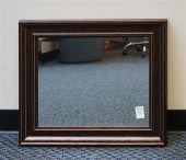 STAINED PINE BEVEL EDGE MIRROR