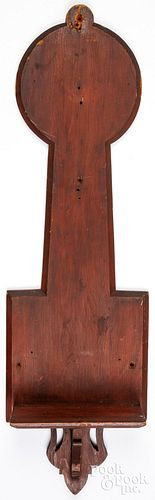 STAINED PINE CLOCK SHELF, DATE