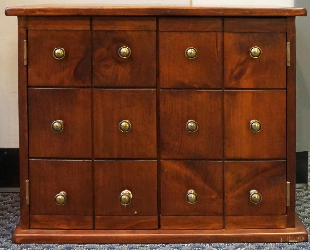 STAINED PINE DOUBLE DOOR CABINET,