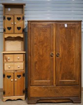 STAINED PINE DOUBLE DOOR WARDR