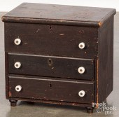 STAINED PINE DRESSER BOX, 19TH
