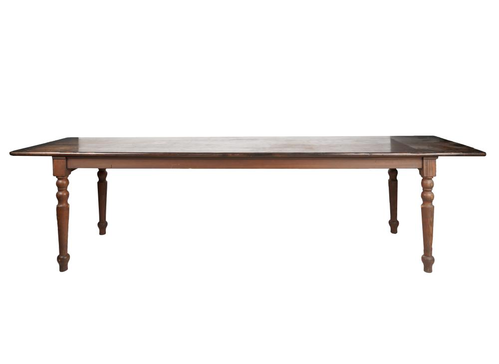 STAINED PINE FARM TABLEon turned