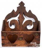 STAINED PINE HANGING WALL BOX,